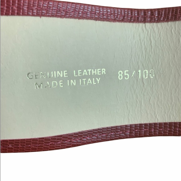 Ferre Milano Vintage Red Calf Hair Leather Gold Buckle Made in Italy Wide Belt - Picture 7 of 7